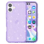 iPhone 16 Hybrid Plastic Cover – Purple Glitteriderwood iPhone 16 Hybrid Plastic Cover – Purple paillettes