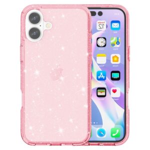 iPhone 16 Hybrid Plastic Cover – Rose paillette Sidewood iPhone 16 Couverture en plastique hybride – paillettes roses