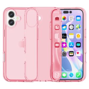 Couverture hybride iPhone 16 – Couverture hybride transparent PinkDiderwood iPhone 16 – Rose transparent