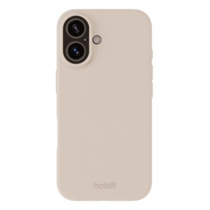 Holdit iPhone 16 Soft Touch Silicone Case – Case de silicone Soft Soft Softholdt Lightholdit iPhone 16 – beige légère