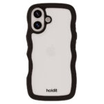 Holdit iPhone 16 Wavy Case – Black / TransparentHoldit iPhone 16 Wavy Case – noir / transparent