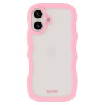 Holdit iPhone 16 Wavy Case – Pink / TransparentHoldit iPhone 16 Wavy Case – rose / transparent