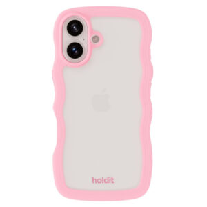 Holdit iPhone 16 Wavy Case – Pink / TransparentHoldit iPhone 16 Wavy Case – rose / transparent