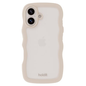 Holdit iPhone 16 Wavy Case – beige / transparentholdit iPhone 16 wavy case – beige / transparent