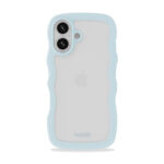 Holdit iPhone 16 Couverture ondulée – Bleu minéral / transparent iPhone 16 Couverture ondulée – bleu minéral / transparent