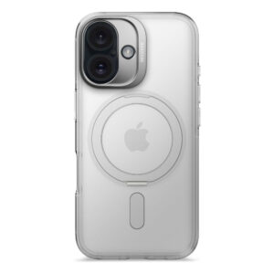 Case de support de boucle iPhone 16 décodé – 100% recyclage Plast – Magsafe Compatible – Transparent / Mat White Decoded iPhone 16 Loop Stand Back – 100% Recycling Plast – Magsafe Compatible – Transparent / Mat White