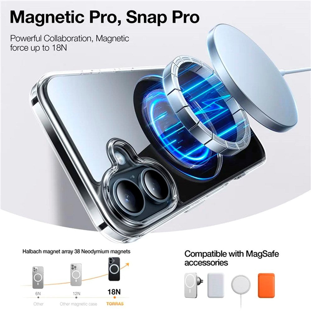 Torras iPhone 16 Couvercle en plastique flexible M. Ring Kickstand – Magsafe Compatible – Grey Antas iPhone 16 Couvercle en plastique flexible avec Kickstand Call – Magsafe compatible – Gray 3