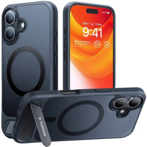 Torras iPhone 16 Couverture hybride avec fonction debout – Magsafe compatible – Black Torras iPhone 16 Hybrid Couverture avec fonction du support – Magsafe compatible – noir