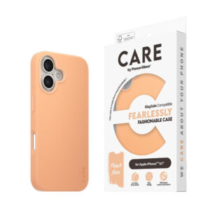 Care par Panzerglass iPhone 16 Fashion Fashion Fearlsly Fashionable Case – Magsafe Compatible – Peach Fuzzcare par Panzerglass iPhone 16 Fashion Fearlossly Fashionable Case – Magsafe Compatible – Peach Fuzz