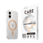 CARE BY PANZERGLASS IPHIPHE 16 FLAST NAVATEUR CAS DE COMBAT URBAN – MAGSAFE compatible – Fuzzcare transparent / pêche par Panzerglass iPhone 16 Flagon de combat urbain – Magsafe compatible – Fuzz transparent / Peach Fuzz
