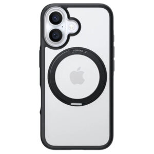 Torras iPhone 16 Hybrid Plastic Cover avec anneau de kickstand rotable – Magsafe compatible – transparent / noir Torras iPhone 16 Couverture en plastique hybride avec bague rotable – Magsafe compatible – transparent / noir Torras iPhone 16 Hybrid Plastic Cover avec anneau de kickstand rotable – Magsafe compatible – transparent / noir Torras iPhone 16 Couverture en plastique hybride avec bague rotable – Magsafe compatible – transparent / noir