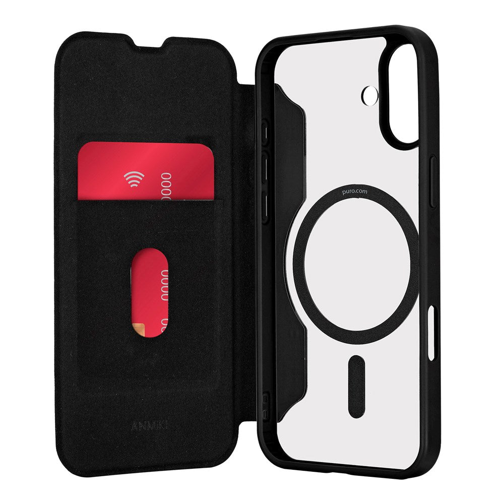 iPhone 16 – Puro Booklet Flip Cover – Magsafe Compatible – Triphone 16 – Puro Booklet Flip Cover – Magsafe Compatible – Black 1