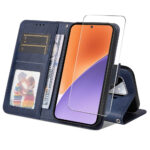 Xiaomi 15 Couvercle de rabat en cuir artificiel avec sangle et protection d'écran – BlueIderwood Xiaomi 15 Couverture de rabat en cuir artificiel avec sangle et protection d'écran – Bleu