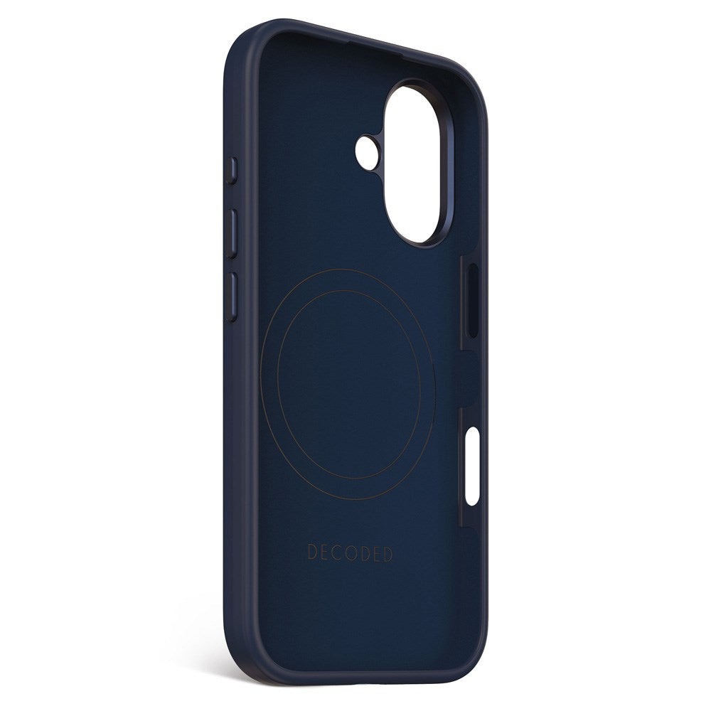 Couverture de silicone antimicrobien iPhone 16 décodé – Compatible Magsafe – Blue Printdecoded iPhone 16 Couverture de silicone antimicrobien – Magsafe compatible – Impression bleue 4