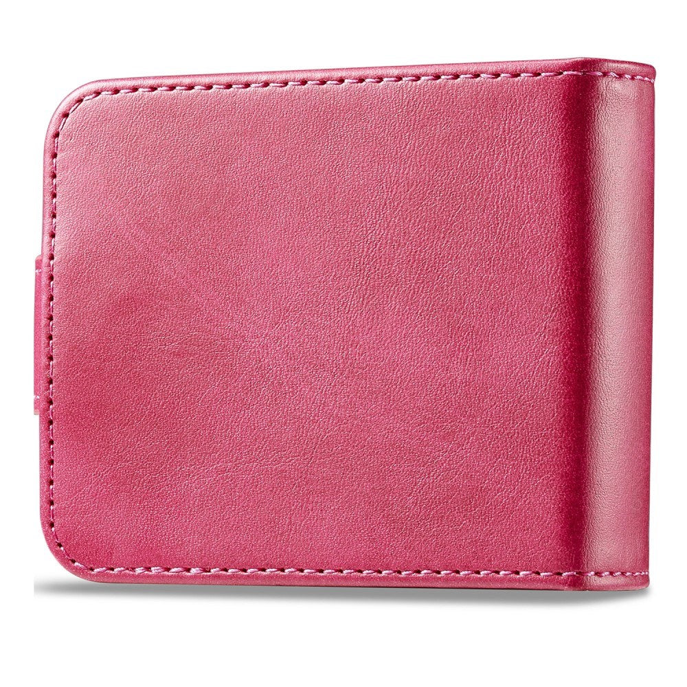 Samsung Galaxy Z Flip6 Couvercle de feuillette en cuir artificiel avec support de carte et fonction du support – Samsung Galaxy Z Flip6 Couvercle en cuir artificiel avec support de carte et fonction du support – rose 2