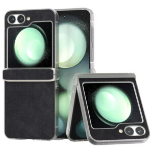 Samsung Galaxy Z Flip6 Cuir -Ult Couvre en plastique – Sortidwood Samsung Galaxy Z Flip6 Cuir – Ont Couverture en plastique – noir