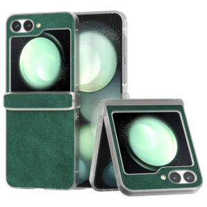 Samsung Galaxy Z Flip6 Cuir – Olucle Couvre en plastique – Greniderwood Samsung Galaxy Z Flip6 Cuir – Ontrée de plastique – Green