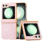 Samsung Galaxy Z Flip6 Cuir – Couverture en plastique étincelante étendue – Peach Rosaeiderwood Samsung Galaxy Z Flip6 Cuir – Couvercle en plastique étincelant ultime – Peach