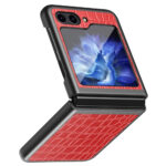 Samsung Galaxy Z Flip6 Le cuir-ult Couvercle en plastique avec texture – Rediderwood Samsung Galaxy Z Flip6 Le cuir-ult Couvre en plastique avec texture – rouge