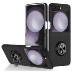 Samsung Galaxy Z Flip6 Couvercle en plastique avec kickstand magnétique – Sortidwood Samsung Galaxy Z Flip6 Couvercle en plastique avec Kickstand magnétique – noir