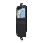 Samsung Galaxy Z Flip6 Couverture de feuillette en cuir artificiel avec porte-carte – Sortidwood Samsung Galaxy Z Flip6 Couvercle en cuir artificiel avec support de carte – noir
