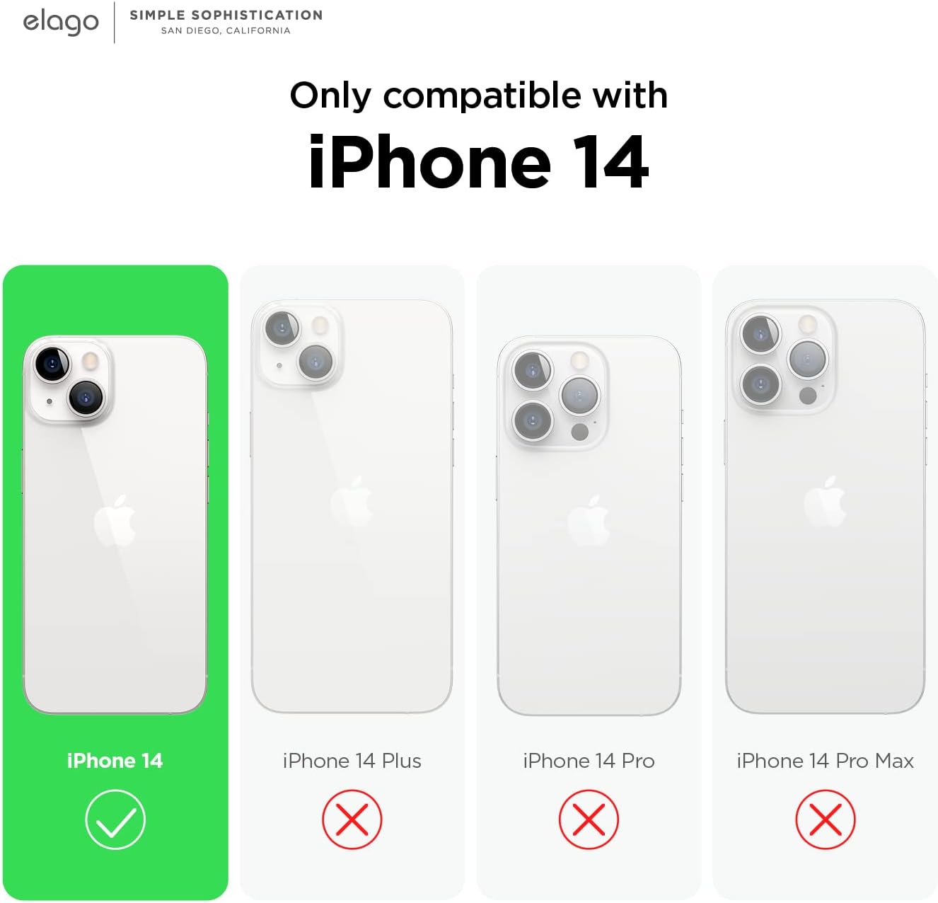 Coque iPhone 14 - ELAGY Liquid Silicone Case compatible avec le boîtier de l'iPhone 14 (6,1 pouces), boîtier en silicone premium, Case de protection complète - Structure 4 étalante, Microfibre doux empêche les rayures (Green de Midnight) – Image 3