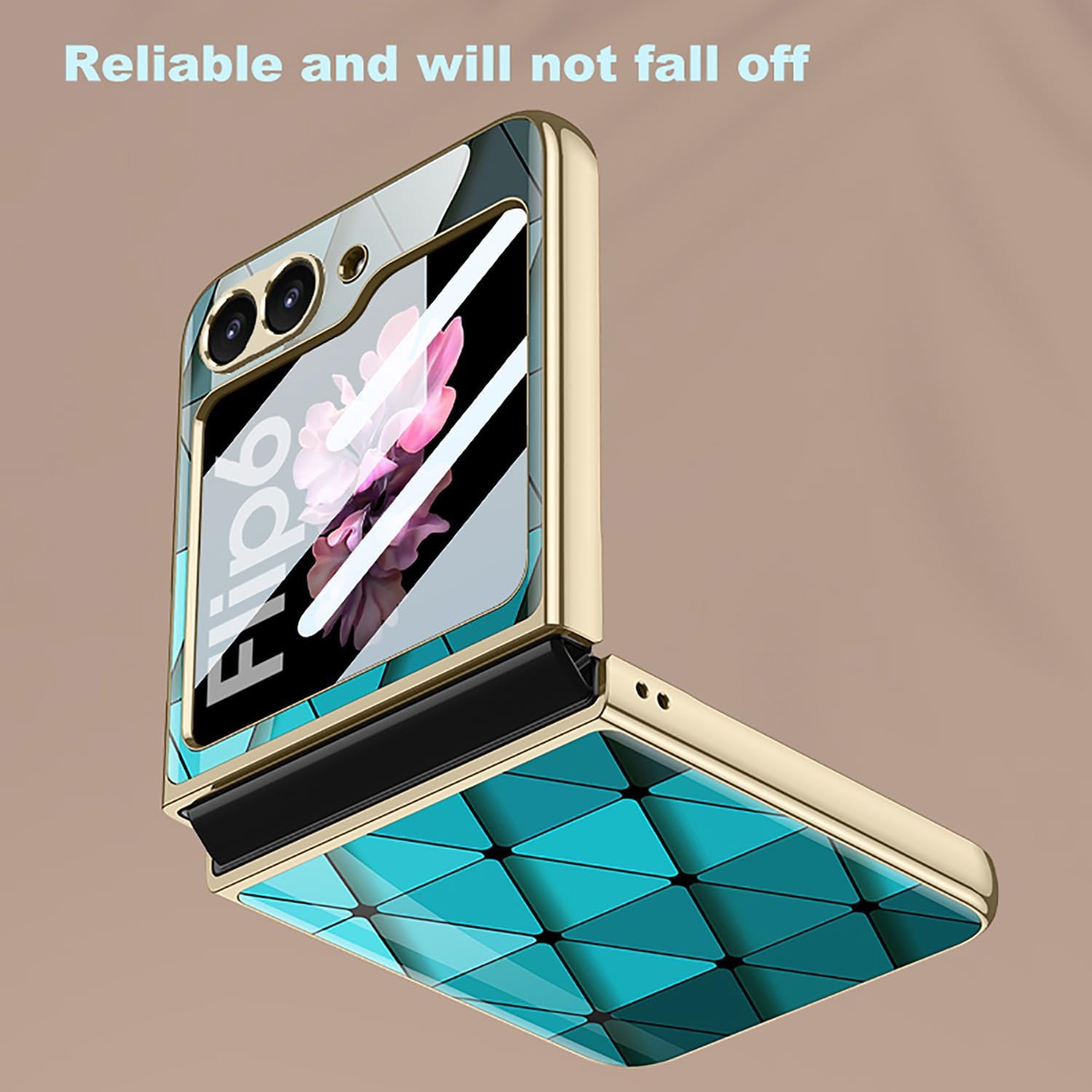 Coque galaxy z flip 6 - COQUE Galaxy Z Flip 6 5G, Ultra Mince 9H Verre Peint Brillant, Étui de Téléphone Pliable pour Samsung Galaxy Z Flip 6 5G-Lingge Rouge – Image 5