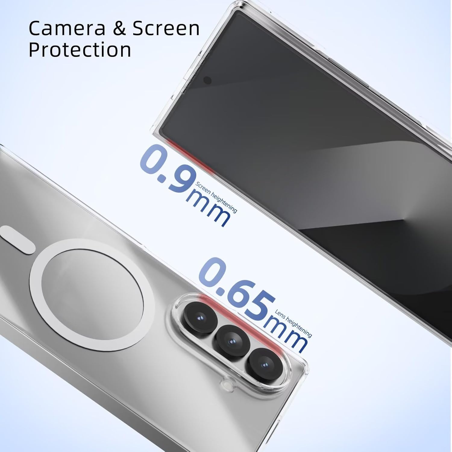 Yanjieer Magnetic Case pour Samsung Galaxy Z Fold 7 compatible avec Magsafe, charge sans fil, transparent transparent – Image 6