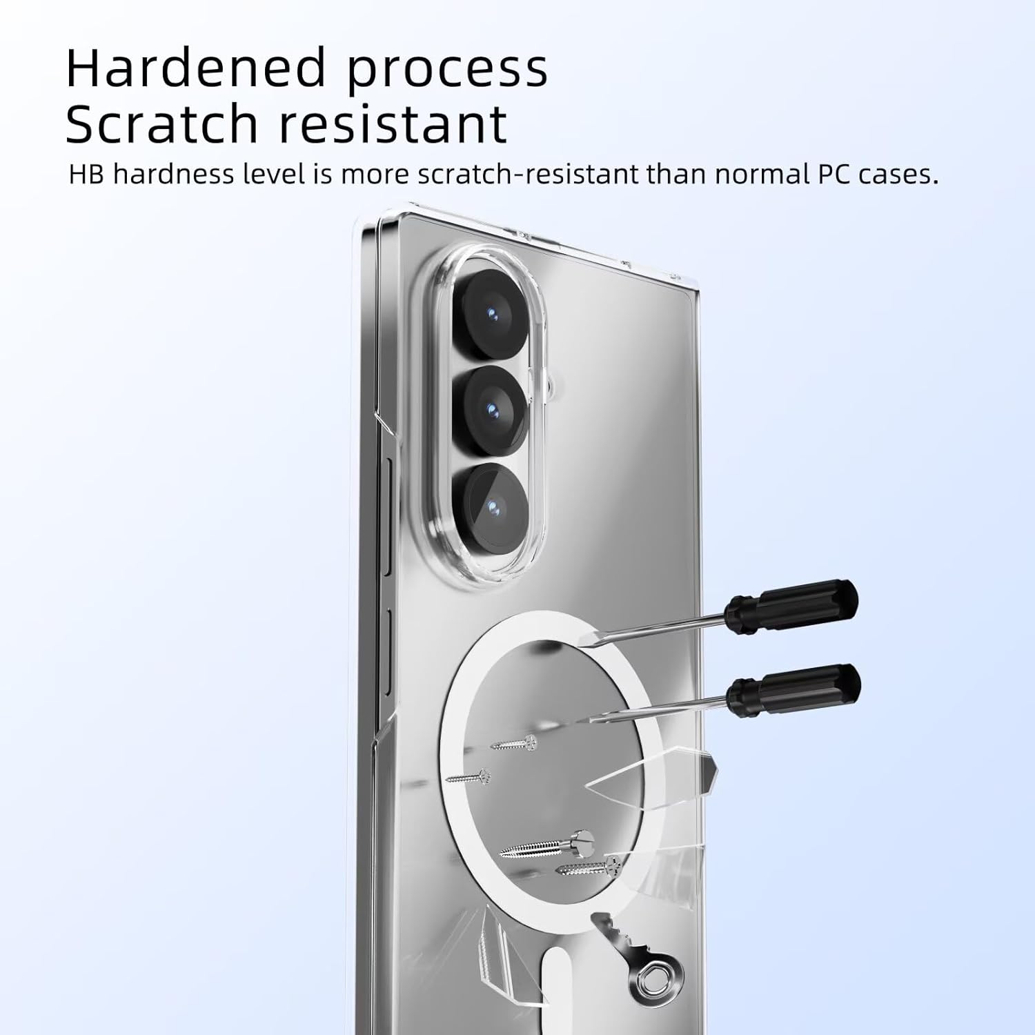 Yanjieer Magnetic Case pour Samsung Galaxy Z Fold 7 compatible avec Magsafe, charge sans fil, transparent transparent – Image 8