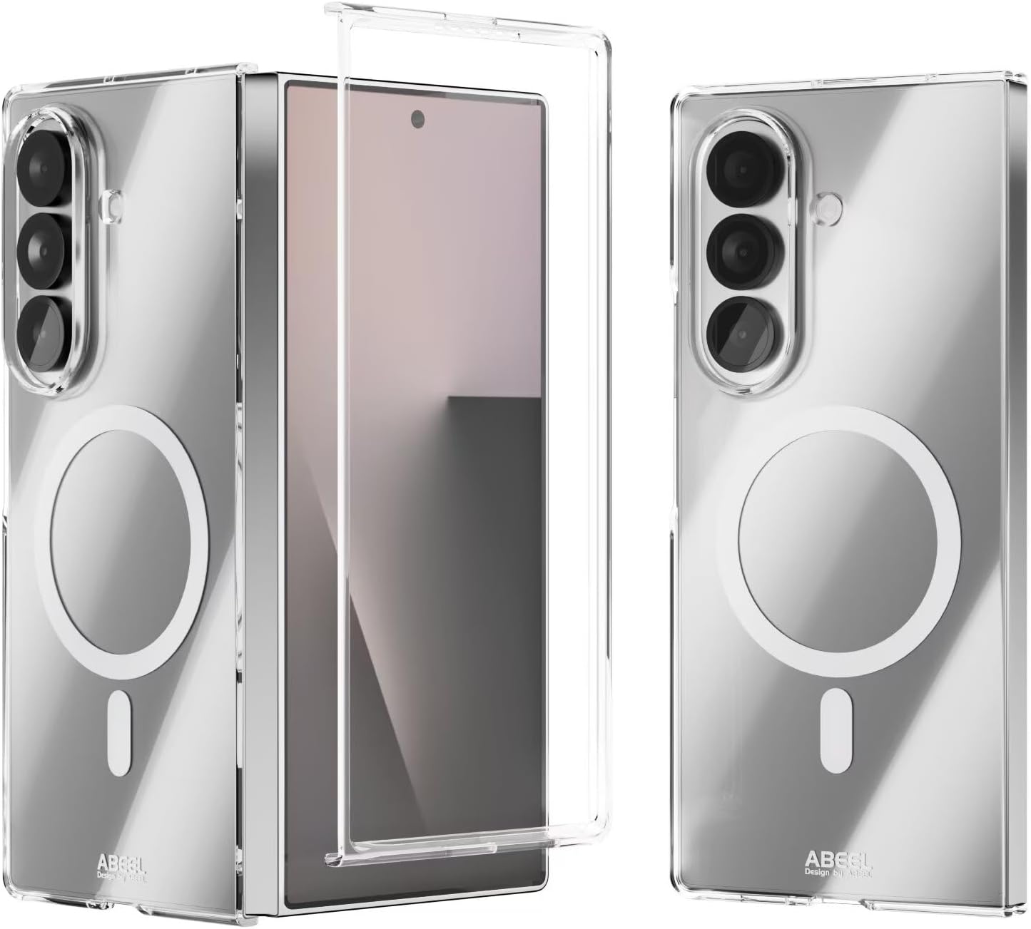 Yanjieer Magnetic Case pour Samsung Galaxy Z Fold 7 compatible avec Magsafe, charge sans fil, transparent transparent – Image 2