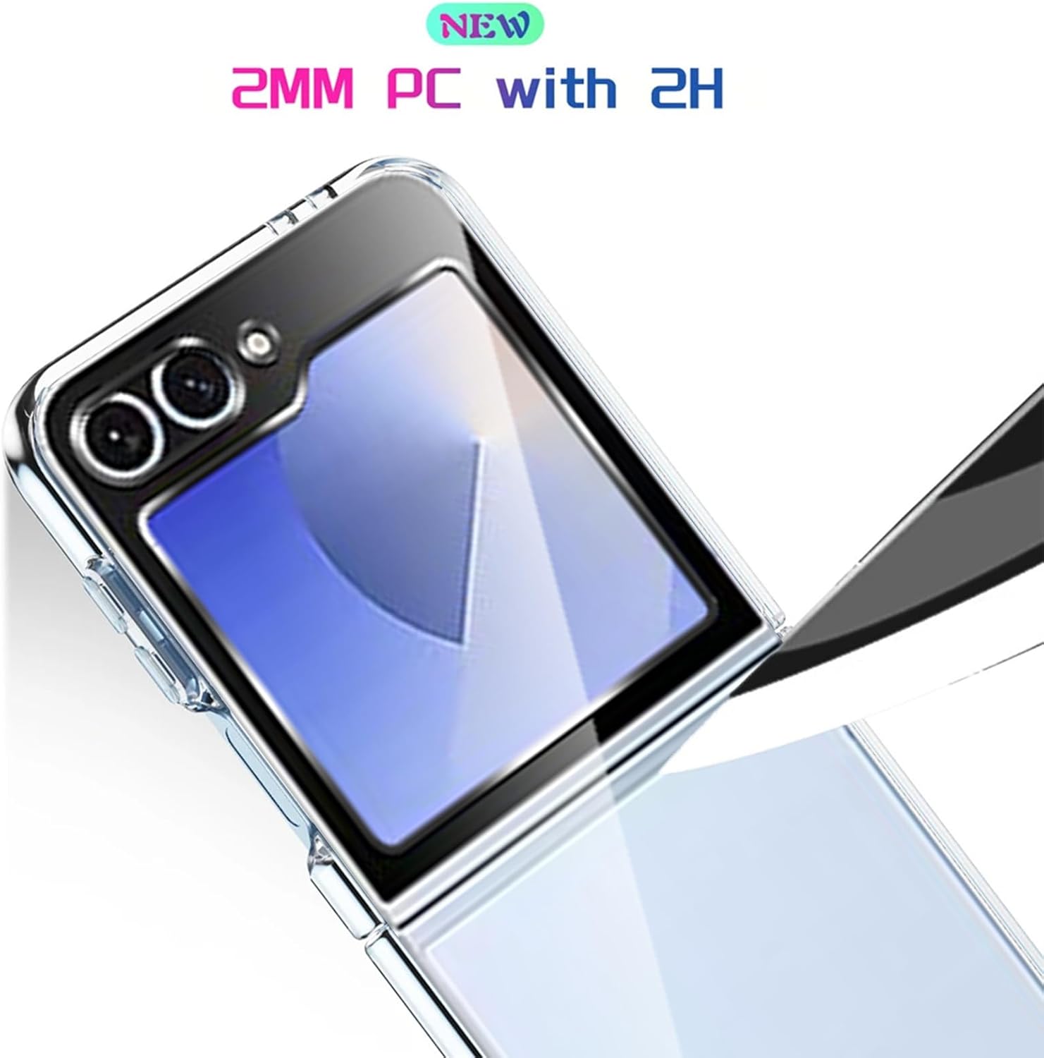 Case Memeloka pour Samsung Galaxy Z Flip 6 / Galaxy Z Flip6, (étalage) (anti-jaune) Bumper TPU doux transparent avec coins renforcés et dossier dur de protection anti-rayures PC dure – Image 4
