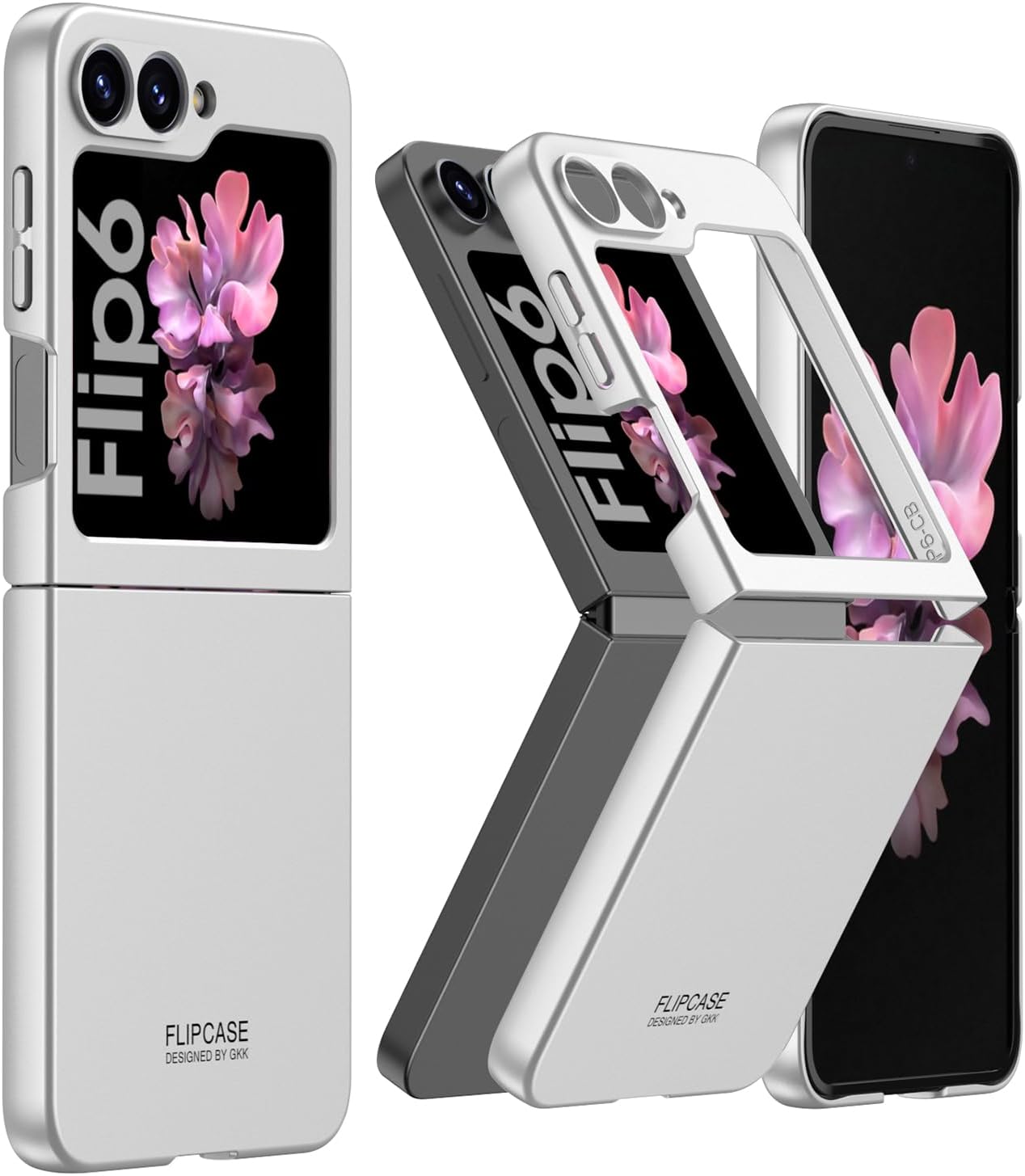 Coque galaxy z flip 6 - FTRONGRT Coque pour Samsung Galaxy Z Flip 7 FE, Coque pour Samsung Galaxy Z Flip 6, Ultra Mince, Anti-Rayures, Anti-Chute, Housse de Protection Pliante en PC, Argent – Image 2