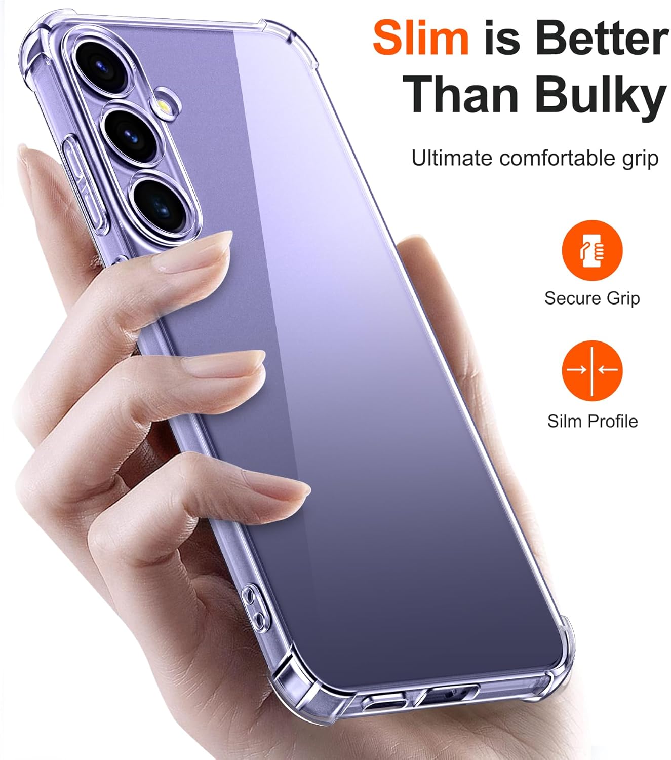 Coque samsung S24 - Étui IVOLER pour Samsung Galaxy S24 5G, étui de protection en silicone à amortissement ultra-transparent avec coins renforcés Cleu de pare-chocs TPU mince TPU – Image 9