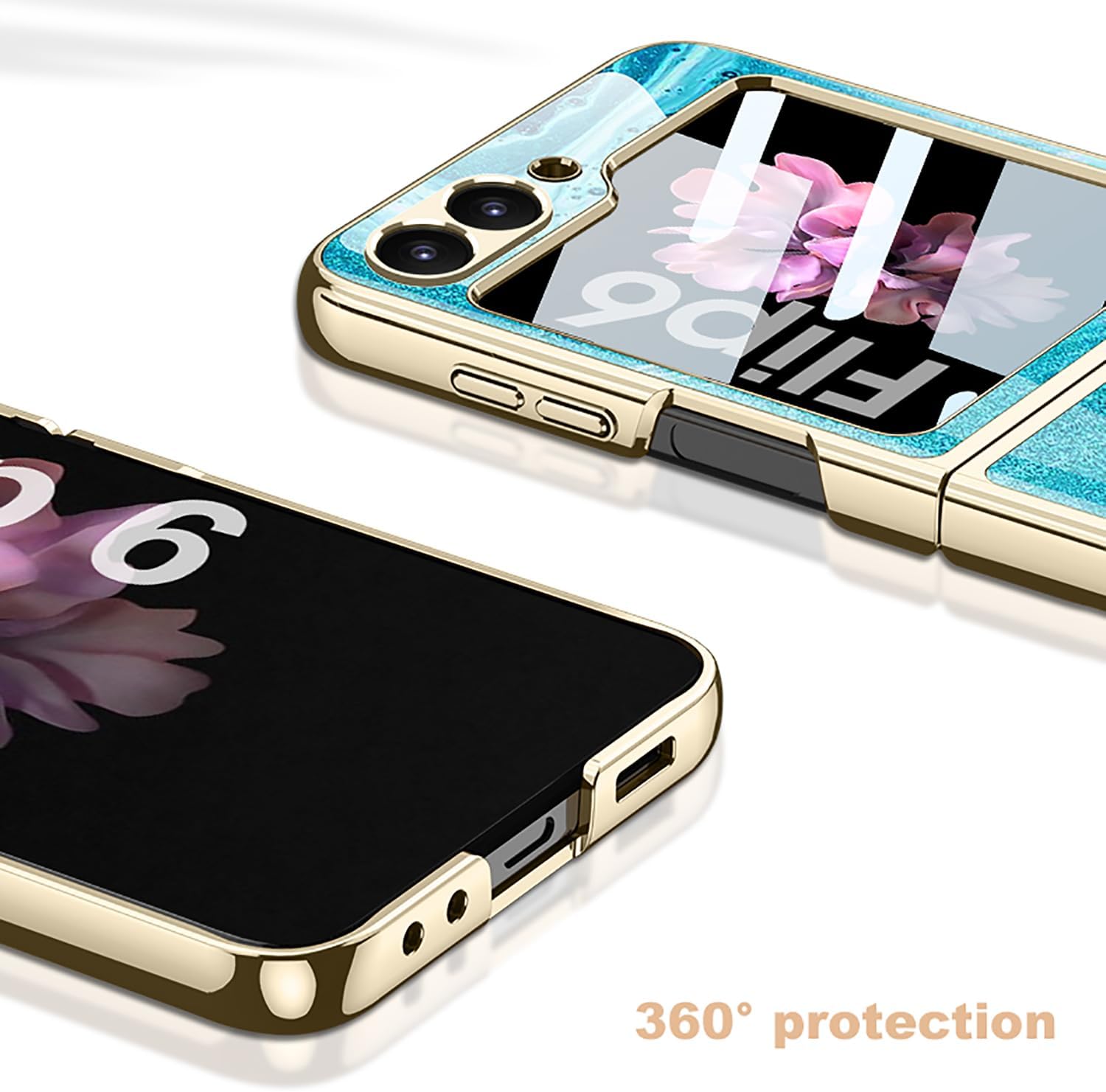 Coque galaxy z flip 6 - COQUE Galaxy Z Flip 6 5G, Ultra Mince 9H Verre Peint Brillant, Étui de Téléphone Pliable pour Samsung Galaxy Z Flip 6 5G-Lingge Rouge – Image 4