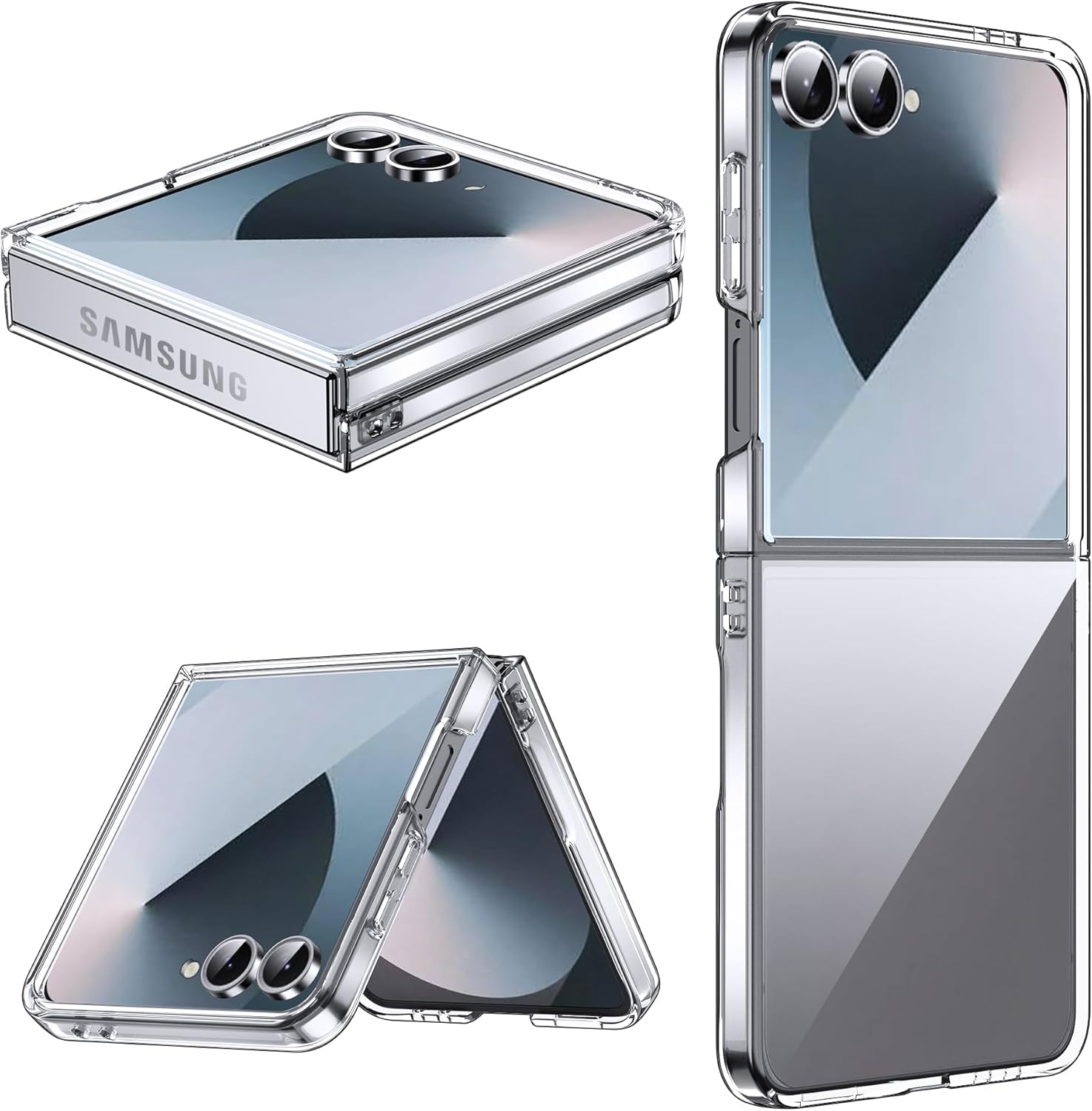 Case LEMXIEE pour Samsung Galaxy Z Flip 7 Case acrylique transparent ultra-mince – Image 2