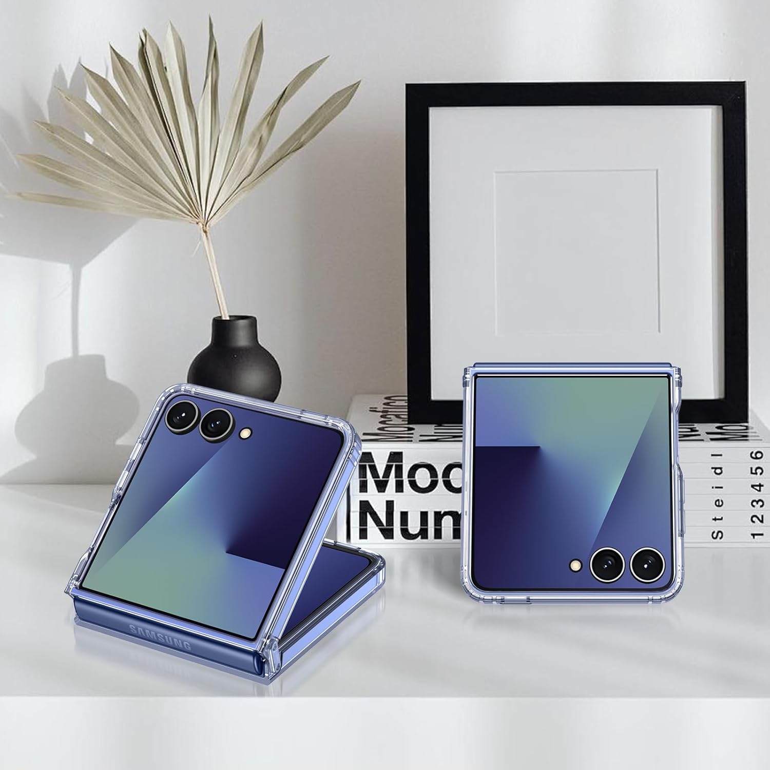 Veningo Samsung Galaxy Z Flip 7 Case compatible avec Magsafe, Samsung Z Flip7 Case de paillettes transparente, Protection complète sans glissement. – Image 9