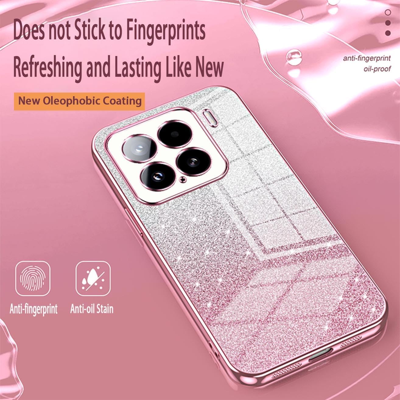 Yueqian Sparkling Case pour Xiaomi 15 5G, très mince paillette paillette à paille – Image 8