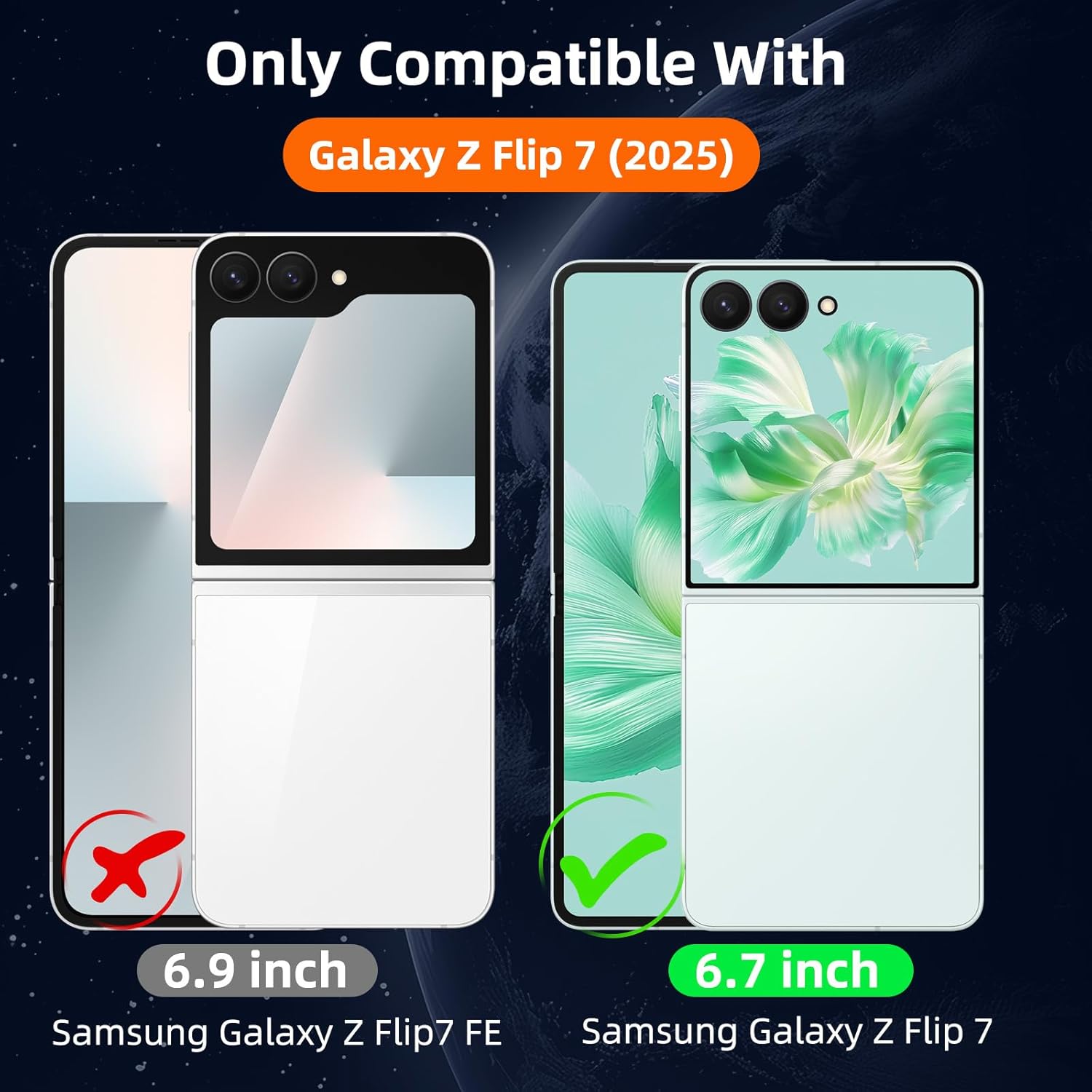 PHOONA MAGNÉTIQUE CAS POUR SAMSUNG GALAXY Z FLIP 7 COMPATIBLE AVEC MAGSAFE, Back PC dur anti-rayures à l'épreuve des chocs, Case de pare-chocs TPU Protection militaire avec 2 verre trempé transparent – Image 3