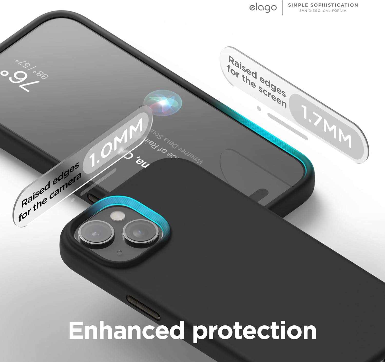 Coque iPhone 15 - elago Coque magnétique en silicone compatible avec iPhone 15, compatible avec tous les accessoires MagSafe, aimants intégrés, coque de protection complète (structure 5 couches) (noir) – Image 7