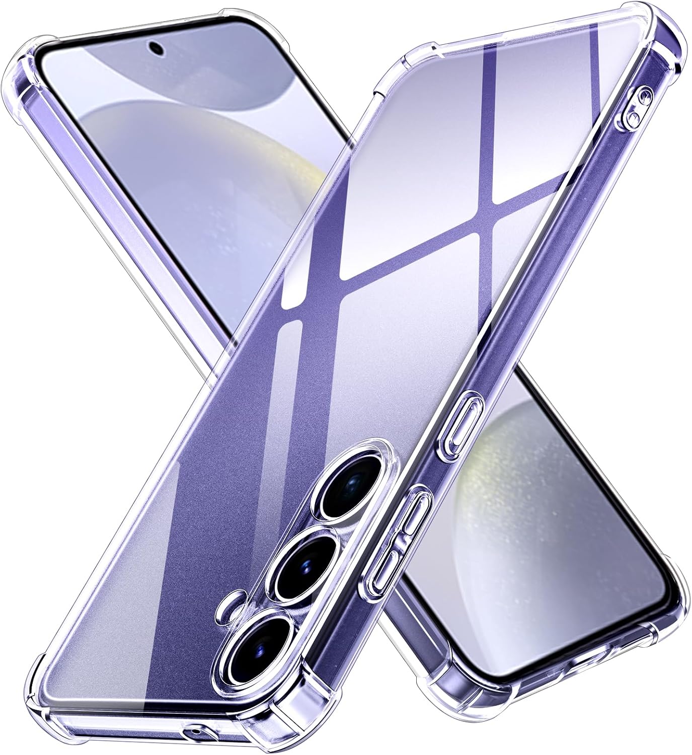 Coque samsung S24 - Étui IVOLER pour Samsung Galaxy S24 5G, étui de protection en silicone à amortissement ultra-transparent avec coins renforcés Cleu de pare-chocs TPU mince TPU – Image 2