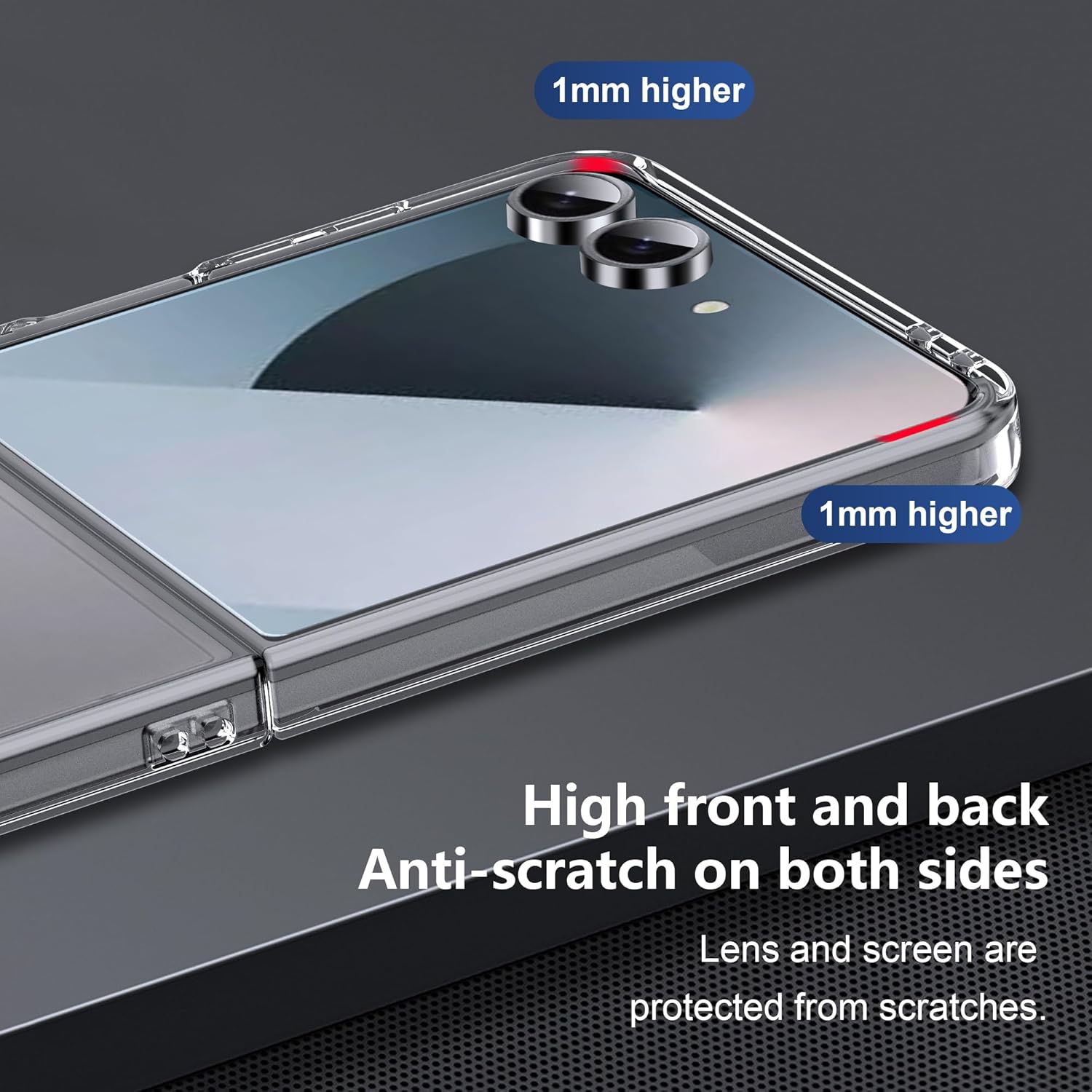 Case LEMXIEE pour Samsung Galaxy Z Flip 7 Case acrylique transparent ultra-mince – Image 5