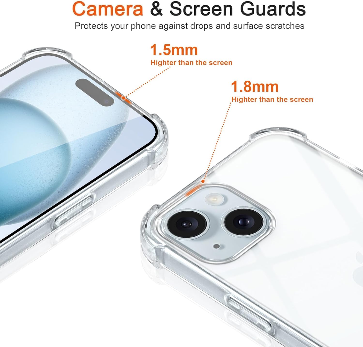 Coque iPhone 15 - Coiwxmoi Coque avec Cordon pour iPhone 15, Étui de Téléphone Ajustable avec Lanière Transparente Ultra Souple en Silicone TPU Antichoc Housse de Protection pour iPhone 15 6,1 Pouces, Noir – Image 4
