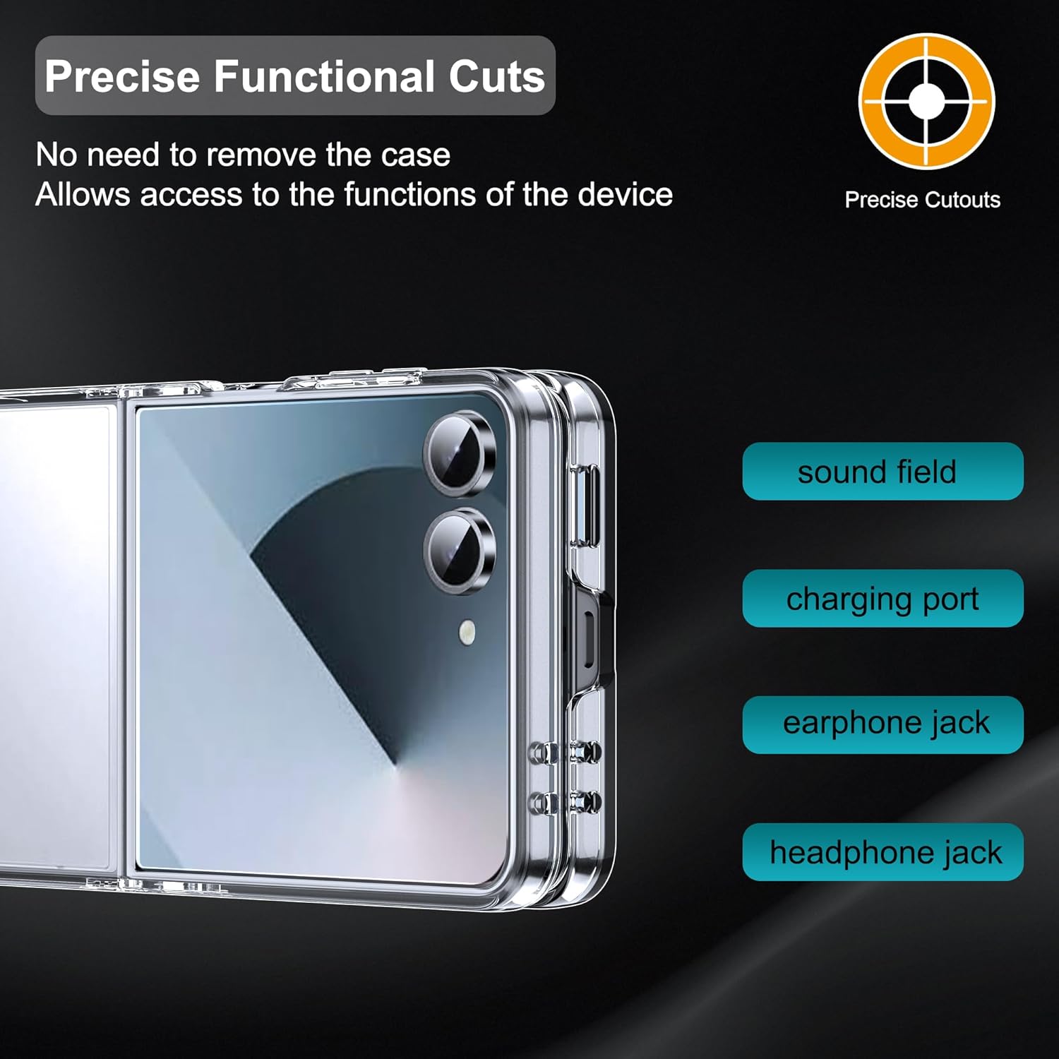 Case LEMXIEE pour Samsung Galaxy Z Flip 7 Case acrylique transparent ultra-mince – Image 7