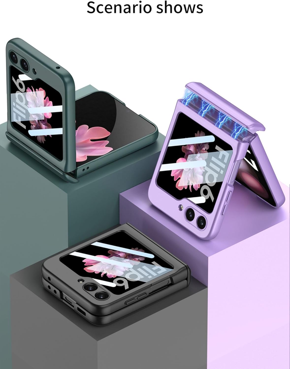 Coque galaxy z flip 6 - COQUE Coque Galaxy Z Flip 6 5G, Film de Protection Tout Compris à Charnière Pliante Intégrée, Housse de Téléphone Pliante pour Samsung Galaxy Z Flip 6 5G - Or – Image 3
