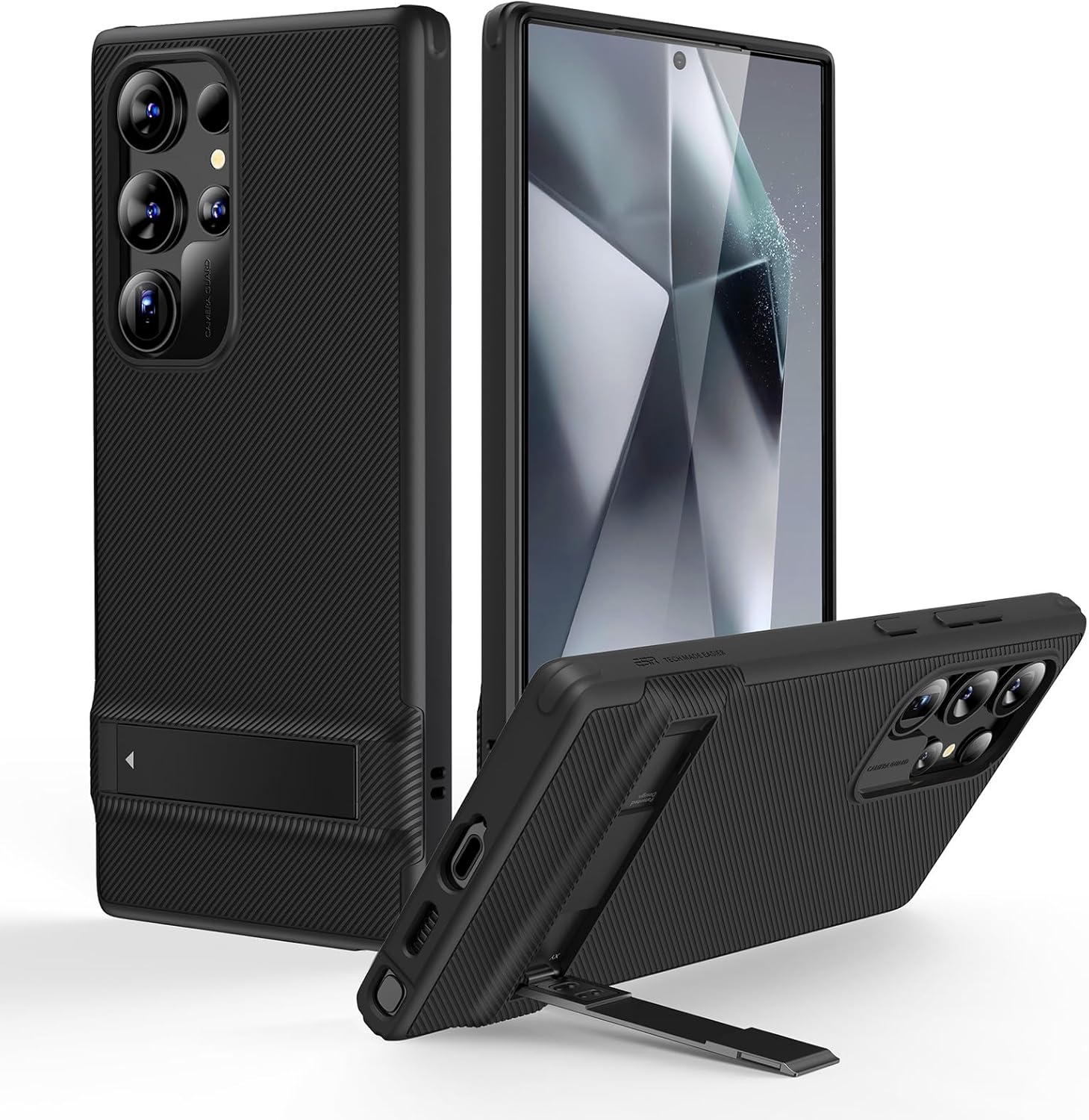 Coque samsung S24 - ESR Samsung Galaxy S24 Ultra Case, Kickstand S24 Ultra Case avec 3 modes de stand, protection de gouttes de qualité militaire, étui mince avec des chocs avec Kickstand breveté, série Boost, noir – Image 2