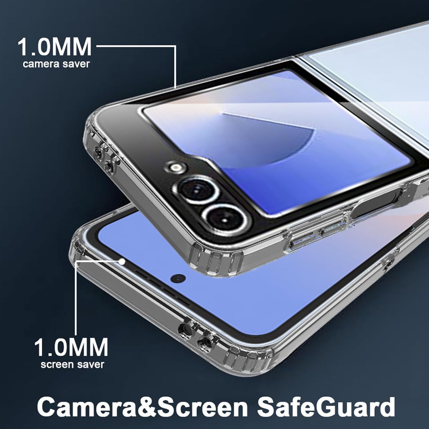 Case Memeloka pour Samsung Galaxy Z Flip 6 / Galaxy Z Flip6, (étalage) (anti-jaune) Bumper TPU doux transparent avec coins renforcés et dossier dur de protection anti-rayures PC dure – Image 6