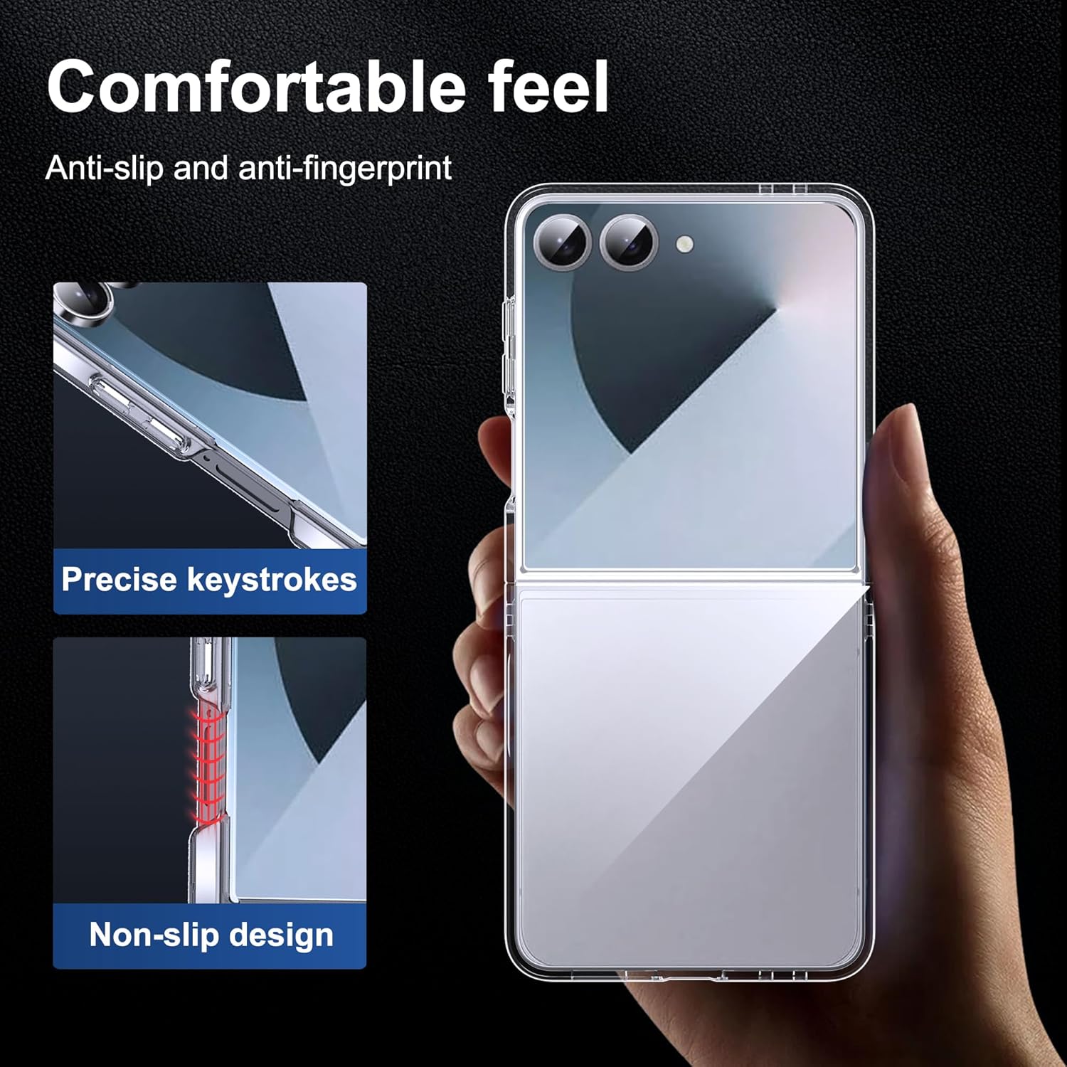 Case LEMXIEE pour Samsung Galaxy Z Flip 7 Case acrylique transparent ultra-mince – Image 6