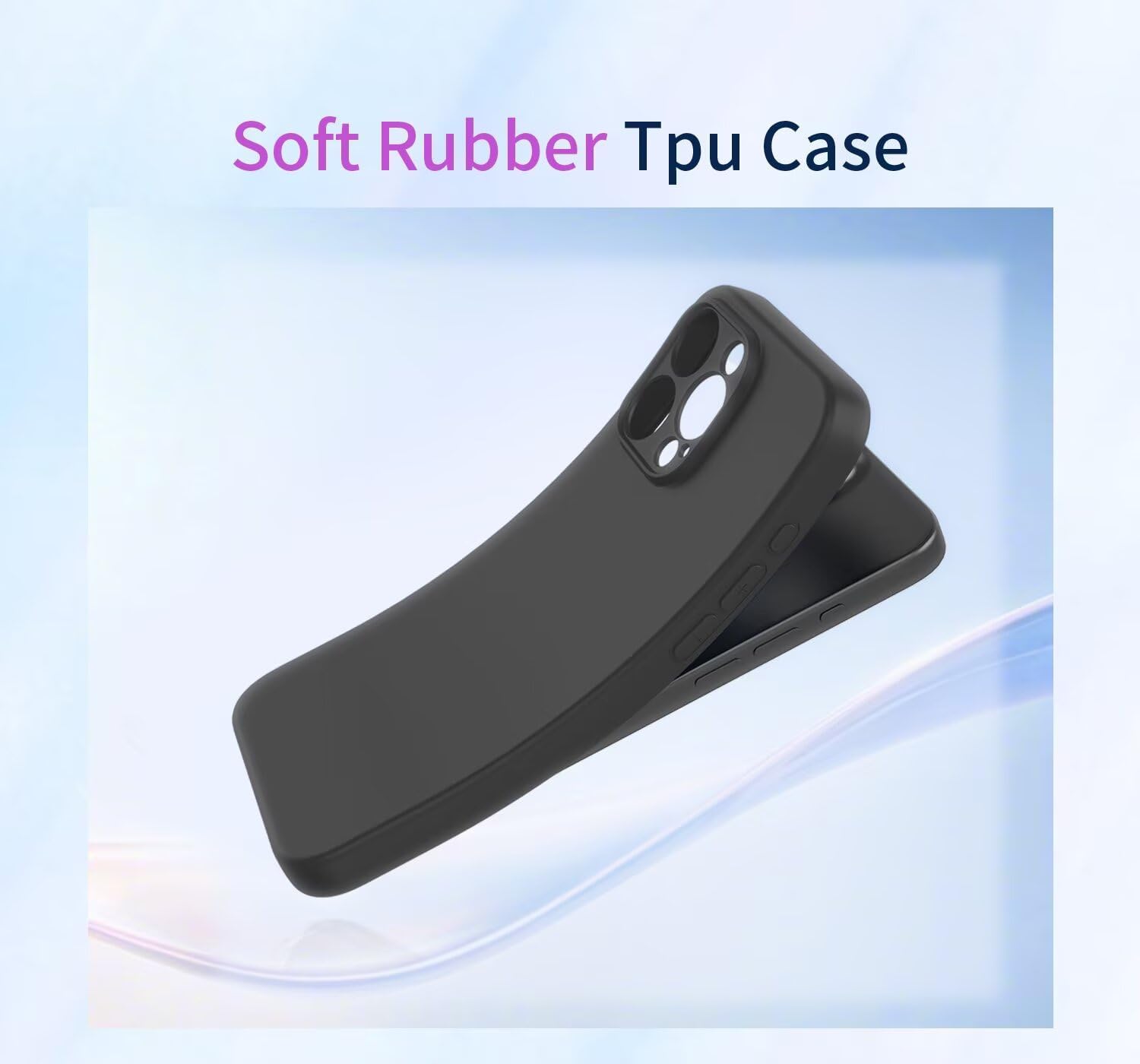 coque Samsung s25 Edge - ESONG Coque en Silicone Liquide pour Samsung Galaxy S25 Edge, Ultra Mince Souple TPU Flexible pour Femmes, Filles, Antichoc Bumper Protection Case Noir – Image 5