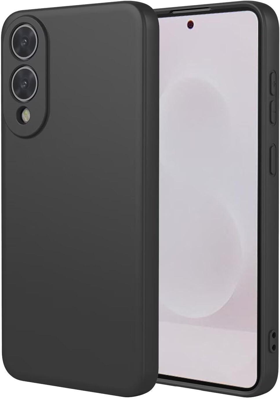 coque Samsung s25 Edge - ESONG Coque en Silicone Liquide pour Samsung Galaxy S25 Edge, Ultra Mince Souple TPU Flexible pour Femmes, Filles, Antichoc Bumper Protection Case Noir – Image 2