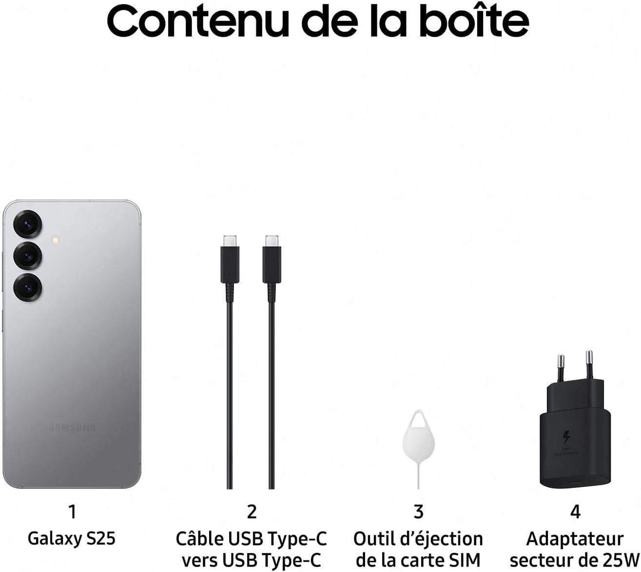 Samsung s25 Edge - Samsung Galaxy S25, Smartphone Android 5G avec Galaxy AI, 128 Go, Chargeur Secteur Rapide 25 W Inclus, Smartphone Débloqué, Gris, Version FR – Image 10